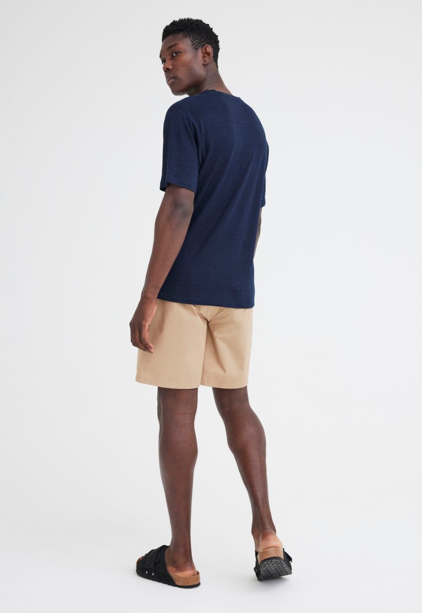 Jac + Jack Line Linen Tee - Darkest Navy